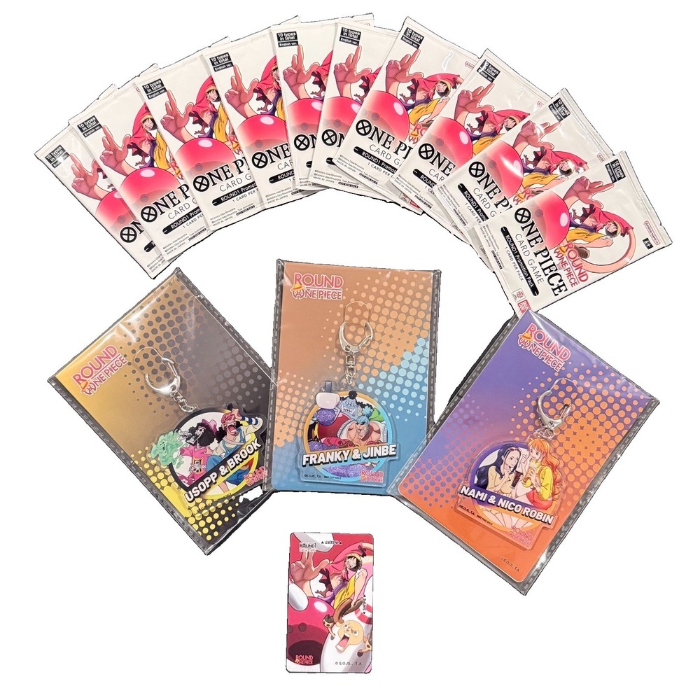 ONE PIECE Round 1 Lot Promo Pack (10) Acrylic Keychain Card 870 Credits